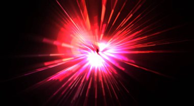 Fütürist mercek patlaması. Parlayan parçacıkları ve çizgileri olan ışık patlaması yıldızı. Güzel soyut ışın arkaplanı.