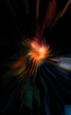 Işık parçacık izleri. Parlayan parçacıkları ve çizgileri olan ışık patlaması yıldızı. Güzel hareketli soyut ışın arkaplanı.