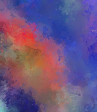 Yaratıcı soyut resim. Artistik fırça darbeleriyle donatılmış. Renkli ve canlı bir illüstrasyon. boyalı sanat.