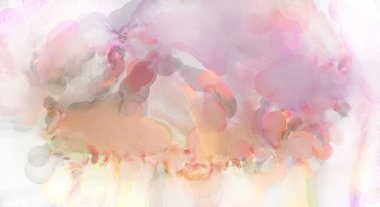 Yumuşak suluboya duvar kağıdı. Hafifçe fırçalanmış renkleri olan sanatsal bir resim. Pastel renkler arkaplana dokunmuş. Soyut duvar sanatı..