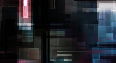 Fütürist soyut geometrik duvar kağıdı. Geometrik renkli şekiller. Dikdörtgen şekilli arka plan. Bir teknolojinin dijital illüstrasyonuName.