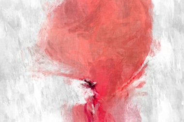 Soyut arkaplanda pürüzlü fırça darbeleri. Fırça boyası. Renkli boya darbeleri. Eşsiz duvar sanatı. Tuvaldeki modern sanat. Renkli çağdaş sanat eserleri. 