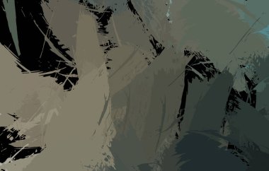 Vahşi fırça darbeleriyle yaratıcı soyut resim. Artistik fırça darbeleriyle donatılmış. Renkli ve canlı bir tasvir. Boyalı sanat.