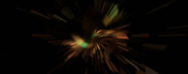 Işık parçacık izleri. Parlayan parçacıkları ve çizgileri olan ışık patlaması yıldızı. Güzel hareketli soyut ışın arkaplanı.