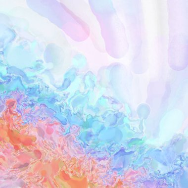 El yapımı sürreal soyut desenli suluboya. Modern sanatsal resim. 2D çizim. Arkaplan boyası karışımı. Yaratıcı duvar sanatı. Çağdaş sanat.