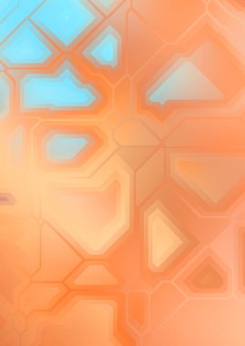 Renkli ve canlı geometrik şekiller katmanları var. Bir teknoloji planının dijital illüstrasyonu. Gelecekçi tasarım şablonu.