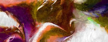 Soyut arkaplanda pürüzlü fırça darbeleri. Fırça boyası. Renkli boya darbeleri. Eşsiz duvar sanatı. Tuvaldeki modern sanat. Renkli çağdaş sanat eserleri. 