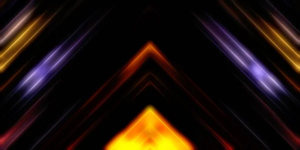 Abstrakt Lysande Geometriska Ljus Bakgrund Fractal Symmetrisk Grafisk Illustration Skärande — Stockfoto