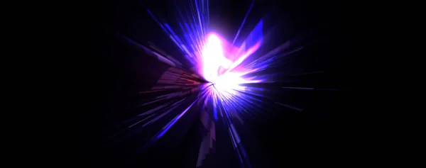 Une Fusée Éclairante Futuriste Étoile Explosion Lumineuse Avec Des Particules — Photo