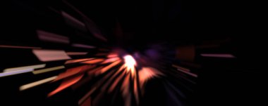 Işık parçacık izleri. Parlayan parçacıkları ve çizgileri olan ışık patlaması yıldızı. Güzel hareketli soyut ışın arkaplanı.