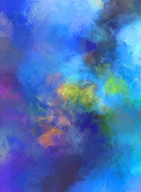 Sanatsal soyut arkaplan. Doku boyalı duvar kağıdı. Boya darbeleriyle yaratıcı bir illüstrasyon. Fırça desenli resim.