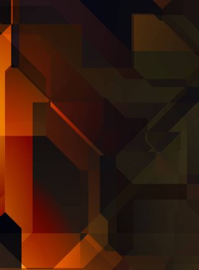 Renkli ve canlı geometrik şekiller katmanları var. Bir teknoloji planının dijital illüstrasyonu. Gelecekçi tasarım şablonu.