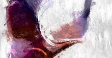 Soyut arkaplanda pürüzlü fırça darbeleri. Fırça boyası. Renkli boya darbeleri. Eşsiz duvar sanatı. Tuvaldeki modern sanat. Renkli çağdaş sanat eserleri. 