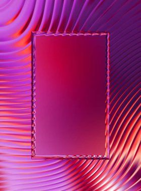 Soyut çerçeveli arkaplan. Renkli, canlı, dalgalı bir duvar kağıdı. Merkezi çerçeveli yaratıcı grafik 2d çizim. Dinamik şekilli modaya uygun sıvı örtüsü.