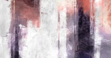 Soyut arkaplanda pürüzlü fırça darbeleri. Fırça boyası. Renkli boya darbeleri. Eşsiz duvar sanatı. Tuvaldeki modern sanat. Renkli çağdaş sanat eserleri. 