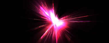 Fütürist mercek patlaması. Parlayan parçacıkları ve çizgileri olan ışık patlaması yıldızı. Güzel soyut ışın arkaplanı.