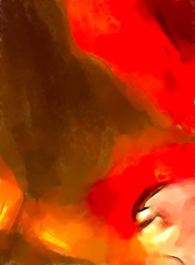 Soyut arkaplanda pürüzlü fırça darbeleri. Fırça boyası. Renkli boya darbeleri. Eşsiz duvar sanatı. Tuvaldeki modern sanat. Renkli çağdaş sanat eserleri. 