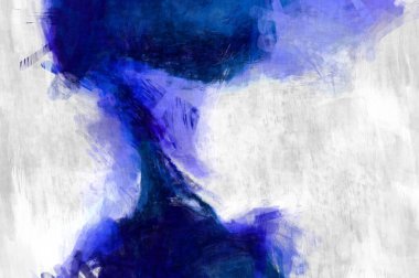 Soyut arkaplanda pürüzlü fırça darbeleri. Fırça boyası. Renkli boya darbeleri. Eşsiz duvar sanatı. Tuvaldeki modern sanat. Renkli çağdaş sanat eserleri. 