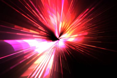 Fütürist mercek patlaması. Parlayan parçacıkları ve çizgileri olan ışık patlaması yıldızı. Güzel soyut ışın arkaplanı.