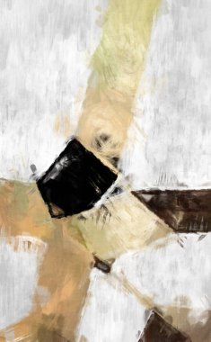 Soyut arkaplanda pürüzlü fırça darbeleri. Fırça boyası. Renkli boya darbeleri. Eşsiz duvar sanatı. Tuvaldeki modern sanat. Renkli çağdaş sanat eserleri. 