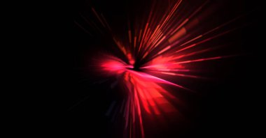 Fütürist mercek patlaması. Parlayan parçacıkları ve çizgileri olan ışık patlaması yıldızı. Güzel soyut ışın arkaplanı.