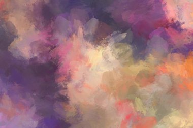 Renkli fırça darbelerinin 2D çizimi. Dekoratif desenli resim. canlı boya desenli arkaplan.