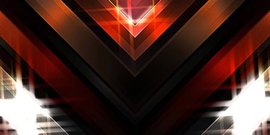 Soyut parlayan geometrik ışıklar arka planda. Fraktal simetrik grafik çizimi. Parıldayan ve parıldayan çubukları kesiştir.