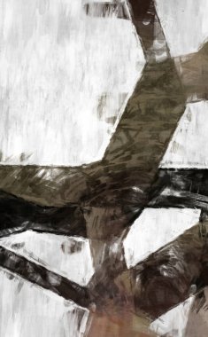 Soyut arkaplanda pürüzlü fırça darbeleri. Fırça boyası. Renkli boya darbeleri. Eşsiz duvar sanatı. Tuvaldeki modern sanat. Renkli çağdaş sanat eserleri. 