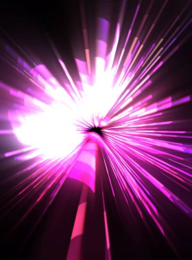 Fütürist mercek patlaması. Parlayan parçacıkları ve çizgileri olan ışık patlaması yıldızı. Güzel soyut ışın arkaplanı.