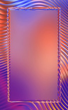 Soyut çerçeveli arkaplan. Renkli, canlı, dalgalı bir duvar kağıdı. Merkezi çerçeveli yaratıcı grafik 2d çizim. Dinamik şekilli modaya uygun sıvı örtüsü.