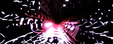 Işık parçacık izleri. Parlayan parçacıkları ve çizgileri olan ışık patlaması yıldızı. Güzel hareketli soyut ışın arkaplanı.