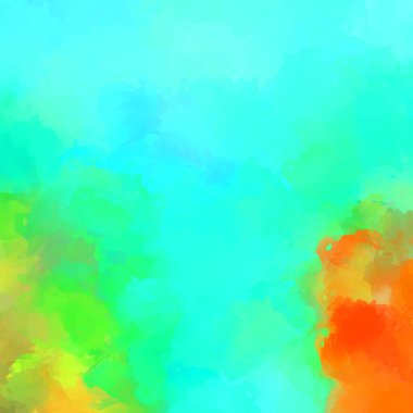 Canlı fırça darbeleriyle boyanmış. Renkli desenli resim. Fırçalanmış duvar kağıdını boya.