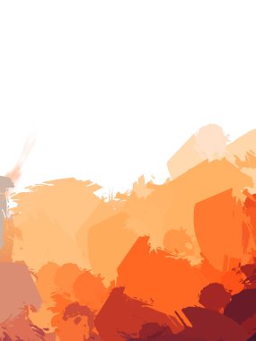 Taranmış Boyalı Soyut Arkaplan. Vahşi kaotik fırça darbeleri. Boya darbeleri. 2D İllüstrasyon. Fırça darbeli resim. 