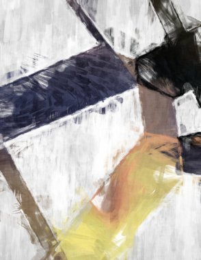 Soyut arkaplanda pürüzlü fırça darbeleri. Fırça boyası. Renkli boya darbeleri. Eşsiz duvar sanatı. Tuvaldeki modern sanat. Renkli çağdaş sanat eserleri. 