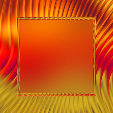 Soyut çerçeveli arkaplan. Renkli, canlı, dalgalı bir duvar kağıdı. Merkezi çerçeveli yaratıcı grafik 2d çizim. Dinamik şekilli modaya uygun sıvı örtüsü.