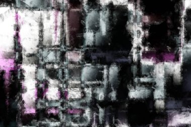 Modern sanat. Renkli çağdaş sanat eserleri. Renkli boya darbeleri. Soyut arkaplanda fırça darbeleri. Fırça boyası. Eşsiz duvar sanatı.