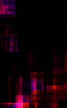 Renkli ve canlı geometrik şekiller katmanları var. Bir teknoloji planının dijital illüstrasyonu. Gelecekçi tasarım şablonu.