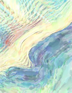 Poster, duvar sanatı, afiş, kart, kitap kapağı veya ambalaj için pastel renkli suluboya resim. Alkol mürekkebini andıran rahatlatıcı fırça darbelerinin modern resmi.