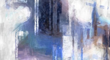 Soyut arkaplanda pürüzlü fırça darbeleri. Fırça boyası. Renkli boya darbeleri. Eşsiz duvar sanatı. Tuvaldeki modern sanat. Renkli çağdaş sanat eserleri. 