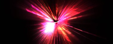 Fütürist mercek patlaması. Parlayan parçacıkları ve çizgileri olan ışık patlaması yıldızı. Güzel soyut ışın arkaplanı.