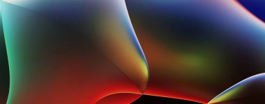 Soyut arkaplan. Değişken renk değişim dalgaları, dinamik hareketlerle. Işık dalgalarının neon renkli soyut tasarımı. Duvar kağıdı, afiş, arkaplan, kart, kitap illüstrasyonu, web sitesi.