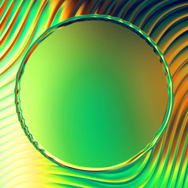 Soyut çerçeveli arkaplan. Renkli, canlı, dalgalı bir duvar kağıdı. Merkezi çerçeveli yaratıcı grafik 2d çizim. Dinamik şekilli modaya uygun sıvı örtüsü.