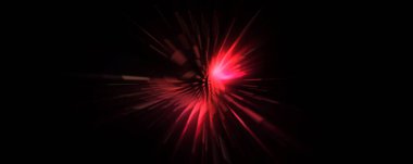 Fütürist mercek patlaması. Parlayan parçacıkları ve çizgileri olan ışık patlaması yıldızı. Güzel soyut ışın arkaplanı.