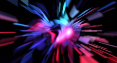 Işık parçacık izleri. Parlayan parçacıkları ve çizgileri olan ışık patlaması yıldızı. Güzel hareketli soyut ışın arkaplanı.