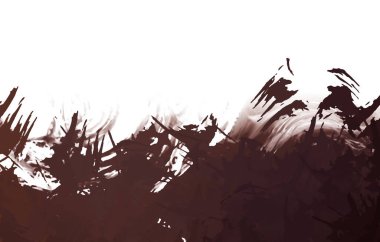 Taranmış Boyalı Soyut Arkaplan. Vahşi kaotik fırça darbeleri. Boya darbeleri. 2D İllüstrasyon. Fırça darbeli resim. 