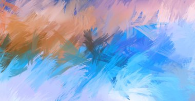 Renkli fırça darbelerinin soyut arkaplanı. fırçalanmış canlı duvar kağıdı. resmedilmiş sanat eseri. Eşsiz ve yaratıcı illüstrasyon.