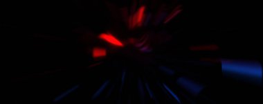 Işık parçacık izleri. Parlayan parçacıkları ve çizgileri olan ışık patlaması yıldızı. Güzel hareketli soyut ışın arkaplanı.