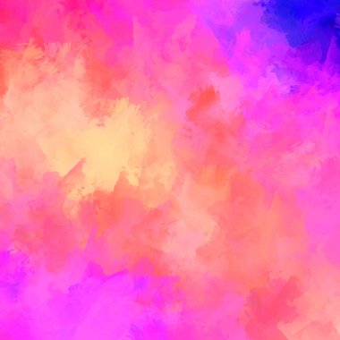 Canlı fırça darbeleriyle boyanmış. Renkli desenli resim. Fırçalanmış duvar kağıdını boya.