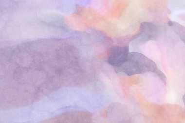 Pastel renklerde suluboya resim. Poster, duvar sanatı, afiş, kart, kitap kapağı ya da ambalaj için rahatlatıcı kompozisyonun yumuşak renkli çizimi. Modern fırça darbeleri resim.
