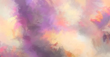 Renkli fırça darbelerinin 2D çizimi. Dekoratif desenli resim. canlı boya desenli arkaplan.